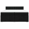 vidaXL Box spring postelja z vzmetnico črn 200x200 cm blago