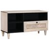 vidaXL TV omarica Beljen bel 80 x 33 x 46 cm Masiven les manga