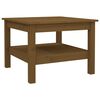vidaXL Klubska mizica medeno rjava 55x55x40 cm trdna borovina