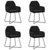 vidaXL Jedilni stoli 4 pcs Žamet Črna 55 x 50 x 84 cm