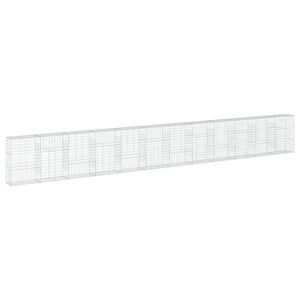 vidaXL Gabionska ko&scaron;ara s pokrovom 1200x50x150 cm pocinkano železo