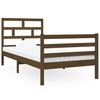 vidaXL Posteljni okvir medeno rjav 90x190 cm trden les