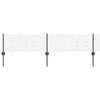 vidaXL Ograja s stebrom Siva 0,4 x 10 m Jeklo in PVC