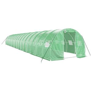vidaXL Rastlinjak z jeklenim ogrodjem zelen 54 m&sup2; 18x3x2 m