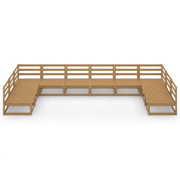 vidaXL Vrtna sedežna garnitura 10-delna trdna borovina