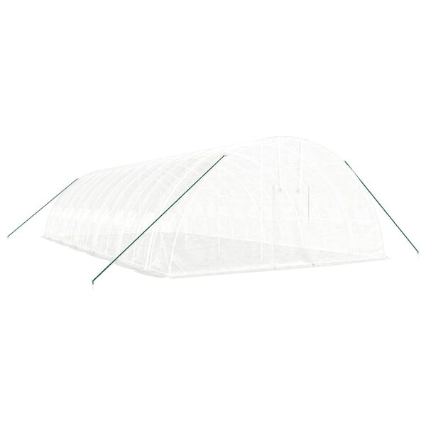 vidaXL Rastlinjak z jeklenim okvirjem bel 72 m&sup2; 12x6x2,85 m