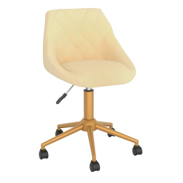 vidaXL Vrtljivi jedilni stoli 4 kosi krem žamet