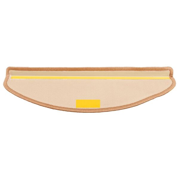 vidaXL Samolepilne preproge za stopnice 15 kosov bež 65x21x4 cm