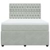 vidaXL Box spring postelja z vzmetnico svetlo siv 140x190 cm žamet