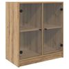 vidaXL Stranska omara Umetni hrast 68 x 37 x 75,5 cm Konstruiran les
