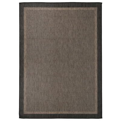 vidaXL Zunanja preproga ploščato tkanje 120x170 cm temno rjava