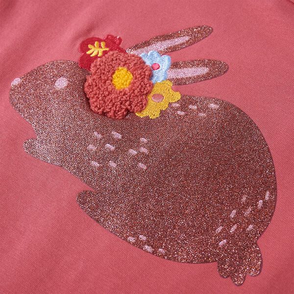 Otro&scaron;ka majica z dolgimi rokavi starinsko roza 140