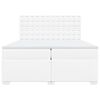 vidaXL Box spring postelja z vzmetnico bela 200x200 cm umetno usnje
