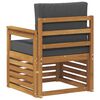 vidaXL Zunanja garnitura za sedenje z blazino Naravna 71 x 63 x 73 cm