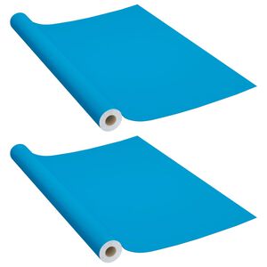 vidaXL Samolepilna folija za pohi&scaron;tvo 2 kosa sinje modra 500x90 cm PVC