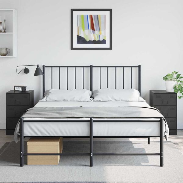 vidaXL Nočna omarica 2 kosa črna 34,5x39x62 cm jeklo