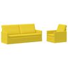 vidaXL Kavčna garnitura 2 pcs Svetlo rumena Blago