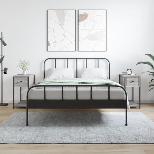 vidaXL Nočna omarica 2 kosa siva sonoma 30x60x60 cm inženirski les