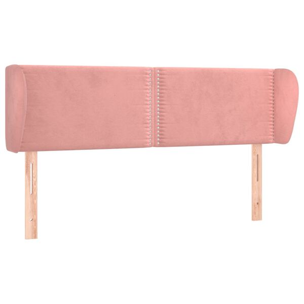 vidaXL Vzglavje z u&scaron;esi roza 147x23x78/88 cm žamet