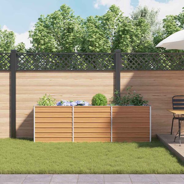 vidaXL Visoka greda 240x40x77 cm pocinkano jeklo srebrna