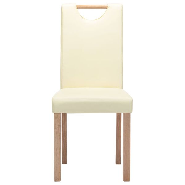 vidaXL Jedilni stoli 4 kosi krem umetno usnje