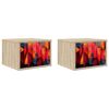 vidaXL Stenska nočna omarica HEESCH 2 kos Sonoma hrast 36 x 33 x 25 cm