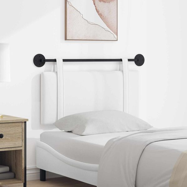 vidaXL Visoki naslon za glavo Enobarvno Bela 90 x 55 x 5 cm blago