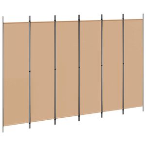 vidaXL 6-Panelski Pregradni Stojalo Bež 300 x 200 cm Blago