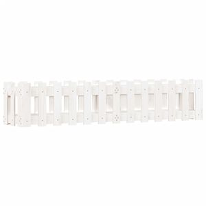 vidaXL Vrtna visoka greda z ograjico bela 150x30x30 cm trdna borovina