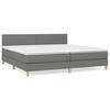 vidaXL Box spring postelja z vzmetnico temno siva 200x200 cm blago