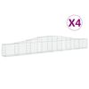 vidaXL Obokane gabion ko&scaron;are 4 kosi 400x30x40/60 cm pocinkano železo