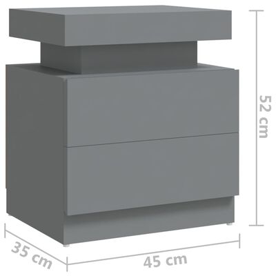 vidaXL Nočna omarica siva 45x35x52 cm iverna plošča