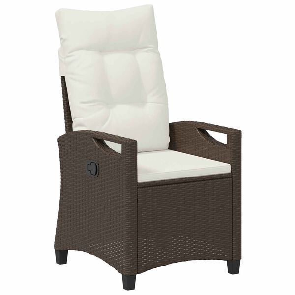 vidaXL Vrtni Stol 2 pcs Rjava in krem 56 x 60 x 112 cm