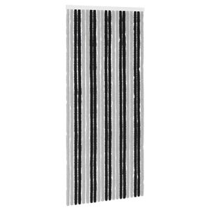 vidaXL Zaslon proti insektom Chenille Siva in črna 90 x 200 cm 100% PP