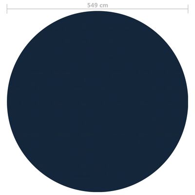 vidaXL Plavajoča PE solarna folija za bazen 549 cm črna in modra
