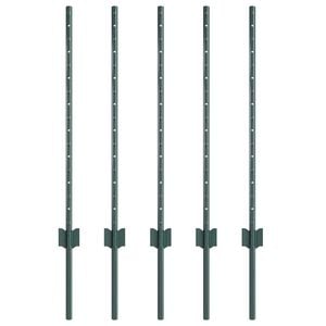 vidaXL Vgrajeni ograjski steber 5 pcs Zelena 120 cm