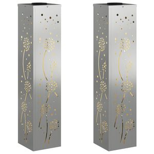 vidaXL Solarno LED svetilo za pot 2 pcs Rjav Cinkano