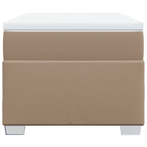 vidaXL Box spring postelja z vzmetnico kapučino 100x200cm umetno usnje