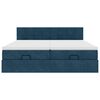 vidaXL Otomanski posteljni okvir z vzmetnicami moder 180x200cm žamet