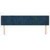 vidaXL Vzglavje z u&scaron;esi temno modro 183x16x78/88 cm žamet
