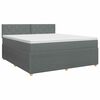 vidaXL Postelja boxspring z vzmetnico Temno siva 140 x 190 cm Blago