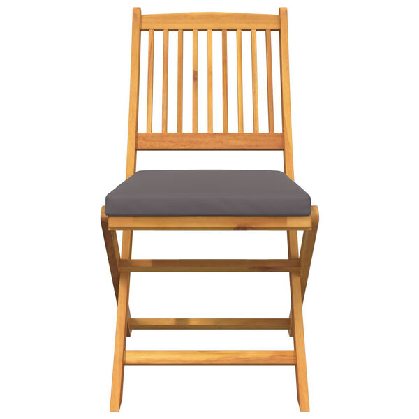 vidaXL Zložljiva stolica z blazino 2 pcs Siva 49 x 57.5 x 92cm