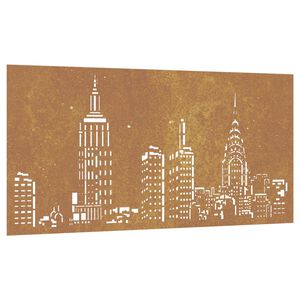vidaXL Vrtna stenska dekoracija 105x55 cm corten jeklo panorama