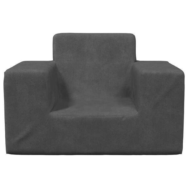 vidaXL Otroški kavč antracit mehak pliš