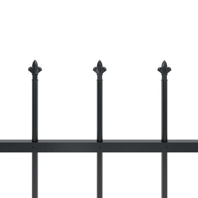 vidaXL Vrtna ograja s koničastimi vrhovi jeklo 11,9x1,2 m črna