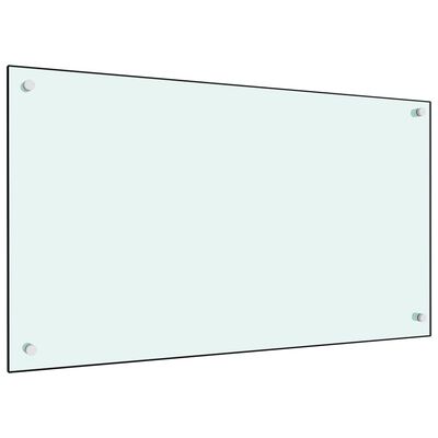 vidaXL Kuhinjska zaščitna obloga bela 90x50 cm kaljeno steklo