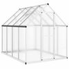 vidaXL Rastlinjak z okvirjem srebrn 224x169x195 cm aluminij