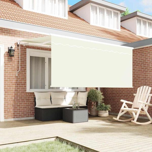 vidaXL Retraktilna tenda krema 300 x 200 cm Poliester in aluminij