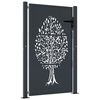 vidaXL Vrtna vrata antracit 100x125 cm jeklena oblika drevesa