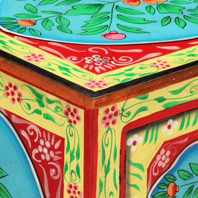vidaXL Ročno barvana nočna omarica 40x30x50 cm trden mangov les